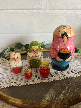 Hand-Painted Russian Nesting Doll set- Decorative Home Accent